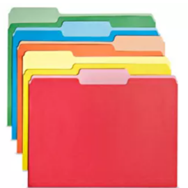 Coloured file folders