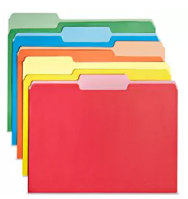 Coloured file folders
